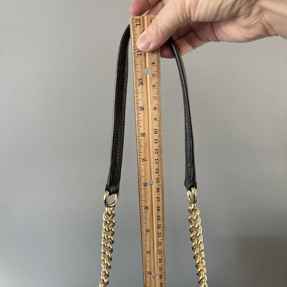 Coach Purse Brooke Chain Carryall Black Polished Pebble Leather EXCELLENT!